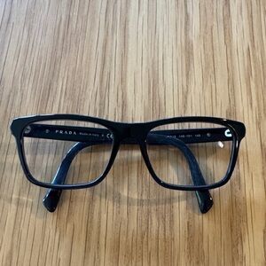Prada Black Square-Aviator Eyeglass Frames